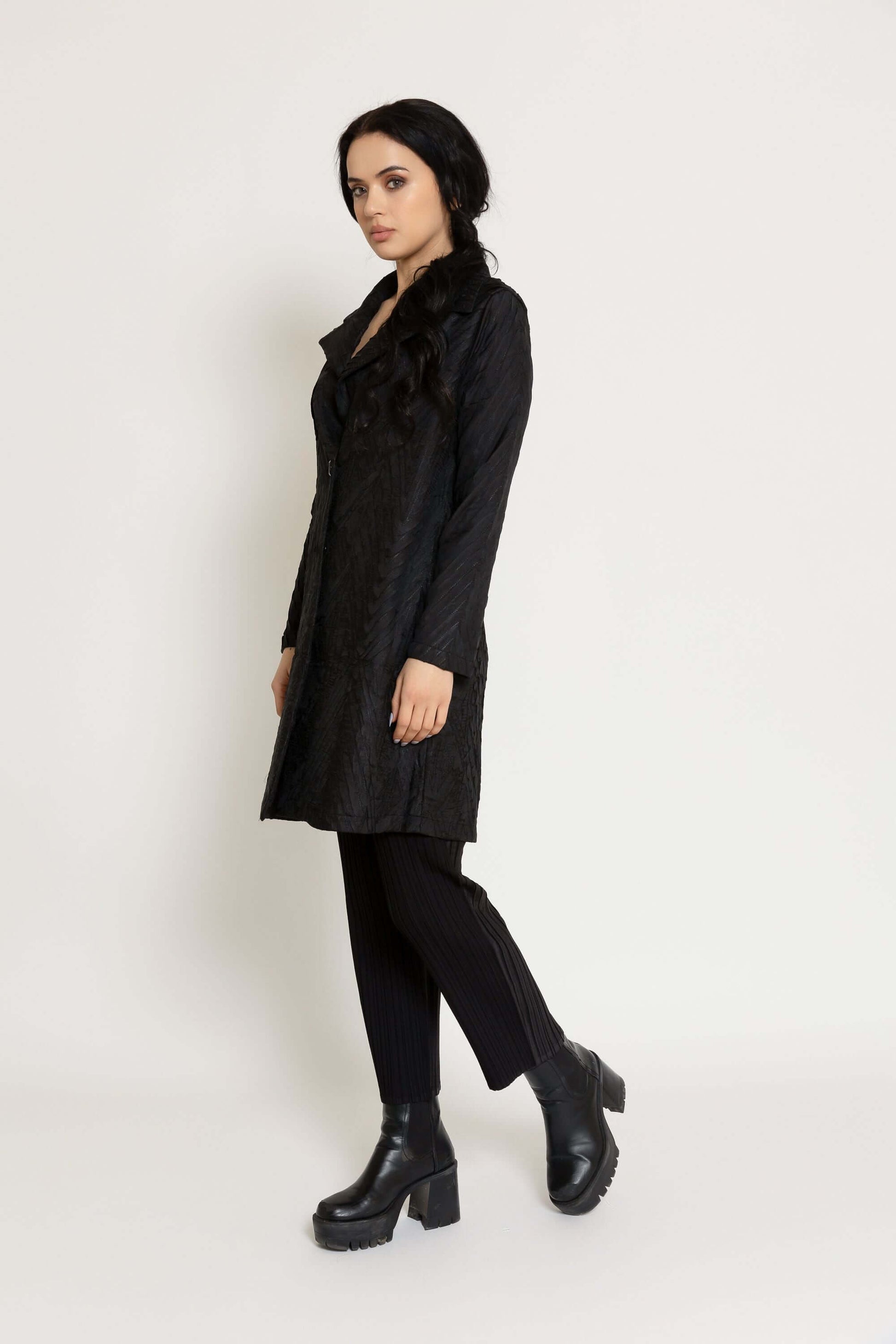 A model wearing a Genevieve coat